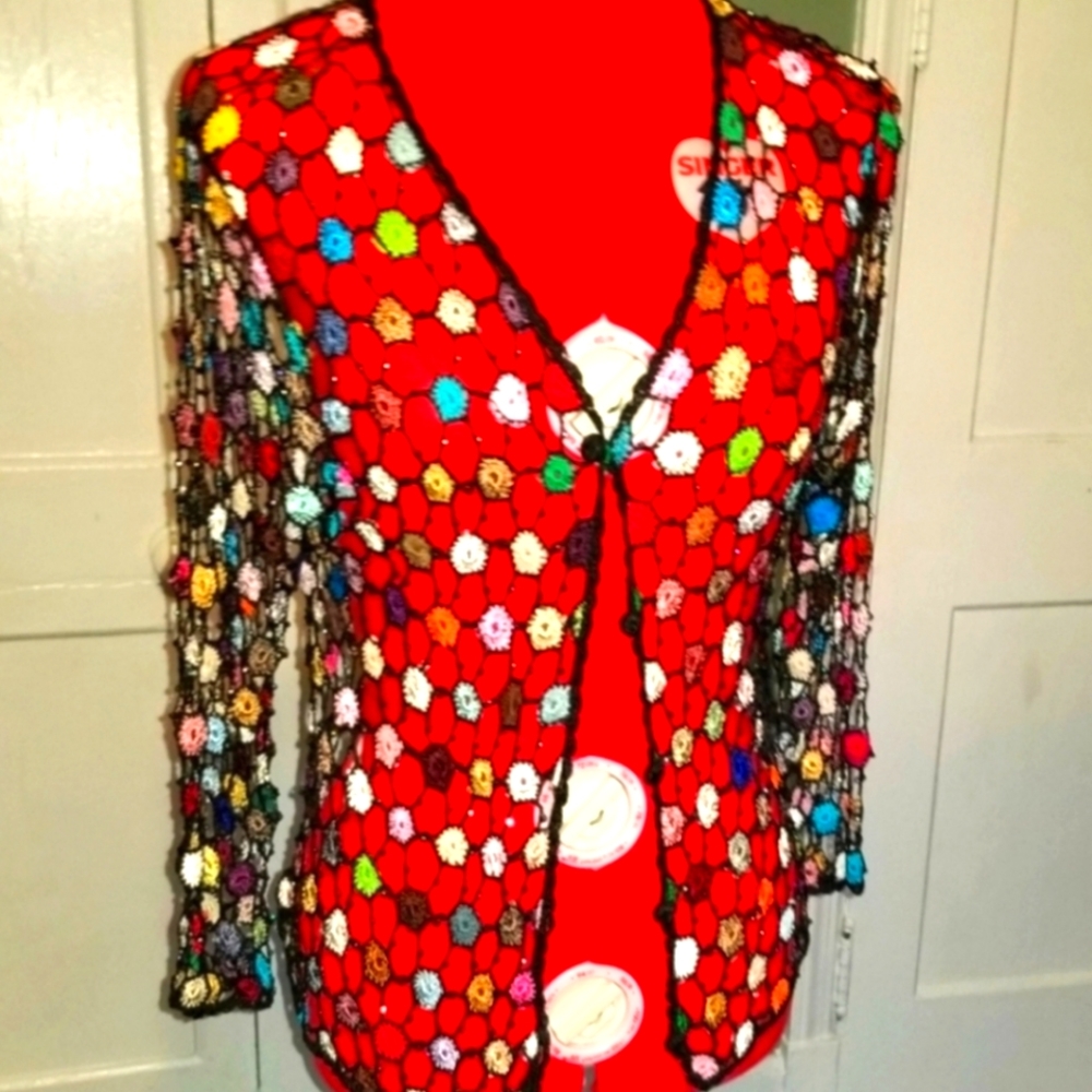 Beautiful Embroidered Beaded Net Cardigan